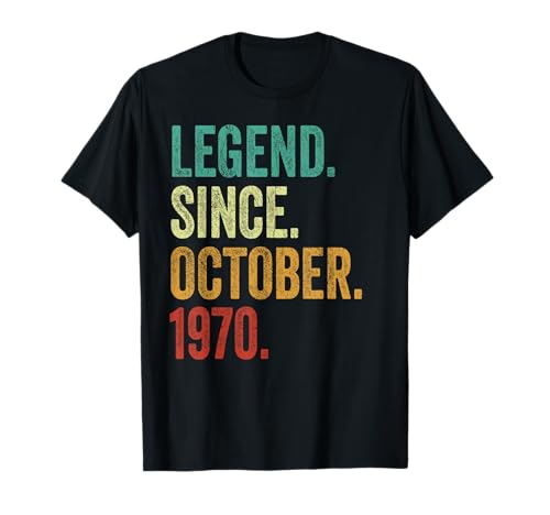 Geschenk zum 55. Geburtstag für Männer und Frauen, toll seit Oktober 1970 T-Shirt Geschenk zum 55. Geburtstag für Männer und Frauen, toll seit Oktober 1970 T-Shirt von 55 Year Old Birthday Retro Store - October 1970