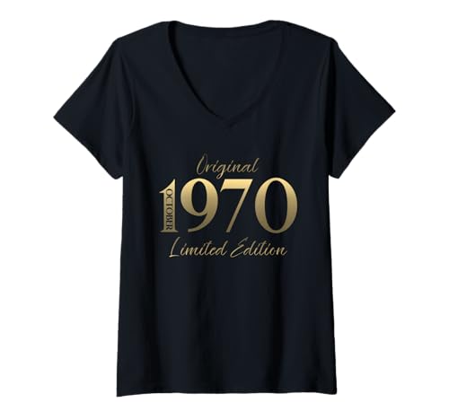 Damen 55. Geburtstag Mann Geschenk Original Oktober 1970 T-Shirt mit V-Ausschnitt Damen 55. Geburtstag Mann Geschenk Original Oktober 1970 T-Shirt mit V-Ausschnitt von 55. Geburtstag Geschenk Original Oktober 1970