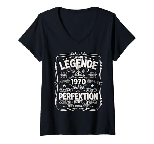 Damen 55. Geburtstag Mann Geschenk Legende September 1970 T-Shirt mit V-Ausschnitt Damen 55. Geburtstag Mann Geschenk Legende September 1970 T-Shirt mit V-Ausschnitt von 55. Geburtstag Geschenk Original September 1970