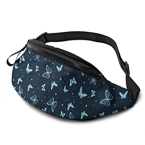 Brusttasche Wunderschöne Schmetterlinge Bauchtasche Mit Reißverschluss,Verstellbarer Sport Hüfttasche Für Fahrrad Camping Damen 14X35cm von 550