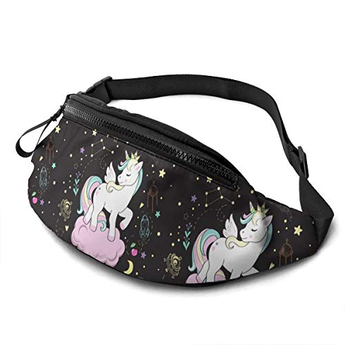 Damen Brustbeutel Magisches Süßes Einhorn Gürteltasche Verstellbarer,Stylisch Bauchtasche Für Sport Radfahren Hundetraining 14X35cm von 550