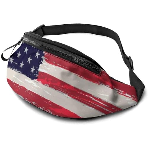 Gürteltasche Amerikanische Flagge Umhängetaschen Mode,Verstellbarer Gurttasche Für Camping Hundetraining Damen 14X35cm von 550