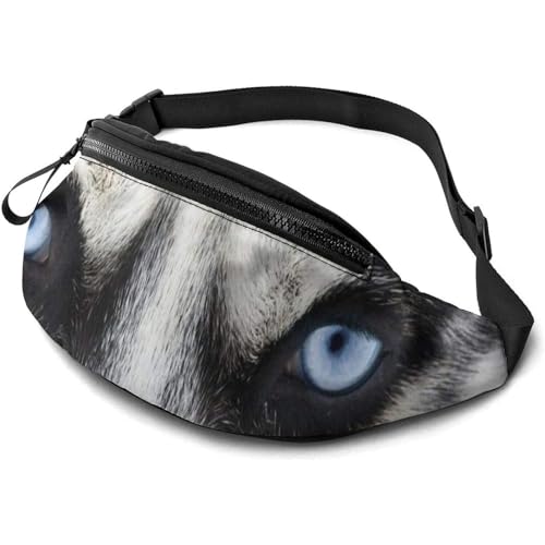 Gürteltasche Blaue Augen Eines Hundes Bauchtasche Multifunktionale,Atmungsaktiv Hüfttasche Für Sport Reisen Herren 14X35cm von 550