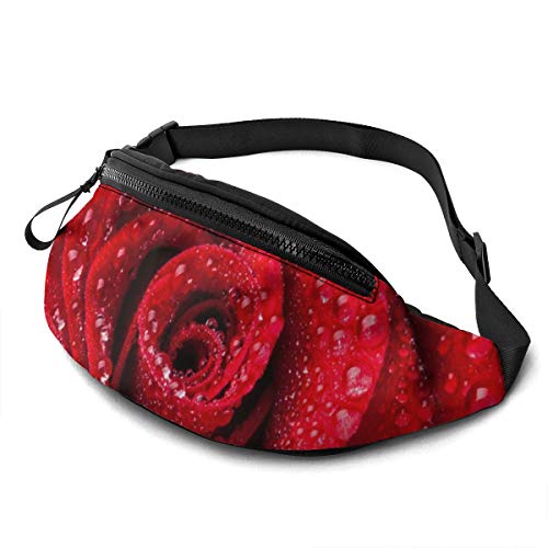 Gürteltasche Schöne Rote Rose Gurttasche Verstellbarer,Mit Reißverschluss Sporttasche Für Herren Aktivitäten Reisen 14X35cm von 550