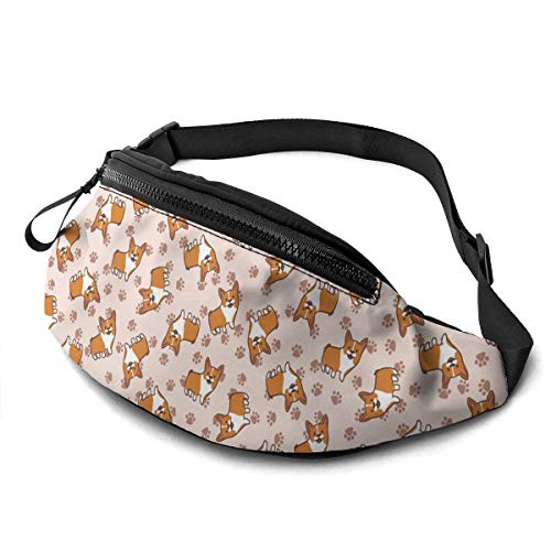 Gurttasche Corgi Lauftasche Verstellbarer,Atmungsaktiv Waist Fanny Pack Für Reisen Running Herren 14X35cm von 550