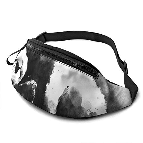 Hüfttasche Aquarell Schwarzer Panda Sport Hüfttasche Verstellbarer,Atmungsaktiv Waist Fanny Pack Für Herren Hundetraining Geschenke 14X35cm von 550