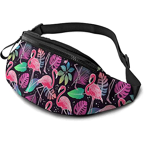 Hüfttasche Flamingos Und Palmblätter Brusttasche Multifunktionale,Große Kapazität Bauchtasche Für Wandern Herren Reisen 14X35cm von 550