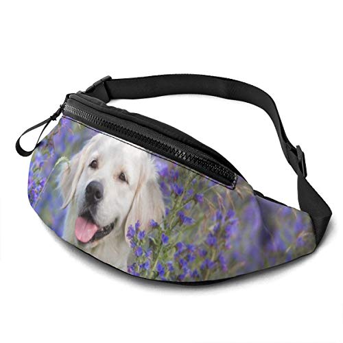 Hüfttasche Golden Retriever-Hund Gurttasche Mode,Große Kapazität Damen Brustbeutel Für Hundetraining Outdoor Fahrrad 14X35cm von 550