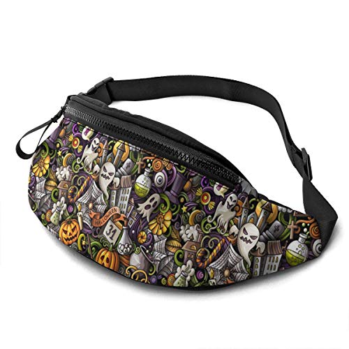 Hüfttaschen Halloween Sport Hüfttasche Atmungsaktiv,Verstellbarer Handytasche Tasche Für Damen Spazieren Herren 14X35cm von 550