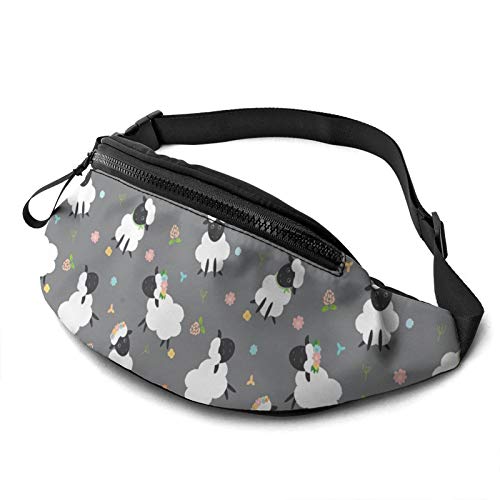 Lauftasche Nettes Lustiges Schaf Waist Fanny Pack Atmungsaktiv,Mode Hüfttasche Für Geschenke Wandern Herren 14X35cm von 550