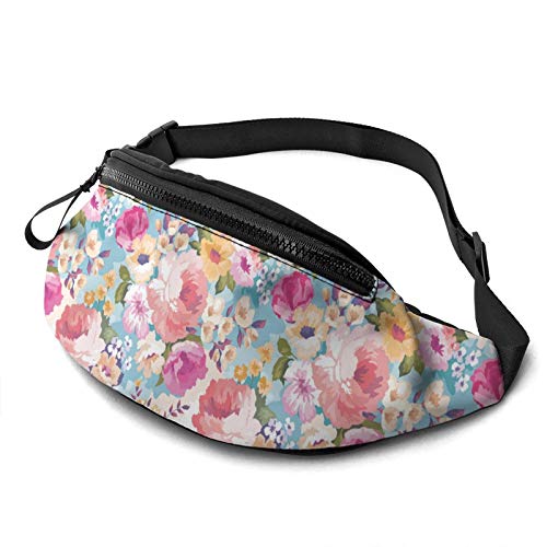 Sport Gürteltasche Blumenmuster Hüfttaschen Mode,Stylisch Brusttasche Für Herren Spazieren Wandern 14X35cm von 550