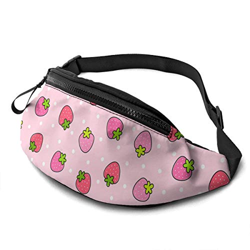 Sport Gürteltasche Rosa Erdbeere Damen Bauchtasche Multifunktionale,Atmungsaktiv Schultertaschen Für Wandern Camping Laufen 14X35cm von 550