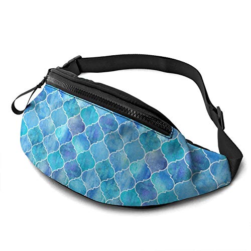 Sport Hüfttasche Blaugrüne Endlose Textur Hüfttasche Verstellbarer,Mit Reißverschluss Umhängetaschen Für Radfahren Damen Camping 14X35cm von 550
