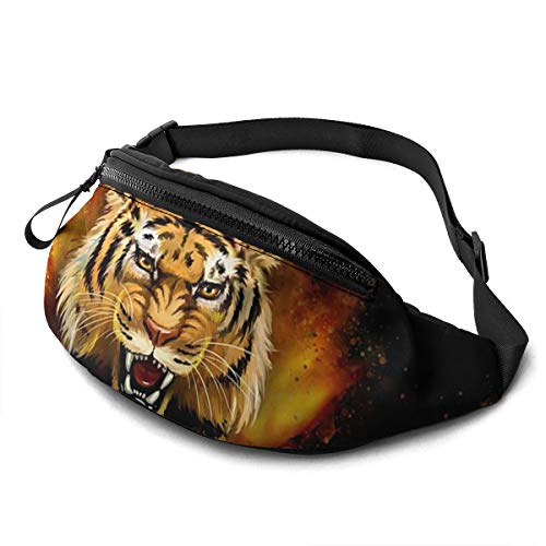 Sport Hüfttasche Wütender Tiger Lauftasche Verstellbarer,Atmungsaktiv Taillentasche Für Radfahren Damen Fahrrad 14X35cm von 550