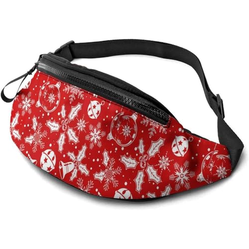 Sporttasche Weihnachtsrotes Bild Gürteltasche Große Kapazität,Stylisch Bauchtasche Für Damen Laufen Hundetraining 14X35cm von 550