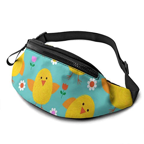 Umhängetaschen Kleines Gelbes Huhn Mit Blume Gürteltasche Große Kapazität,Verstellbarer Brusttasche Für Reisen Fahrrad Herren 14X35cm von 550