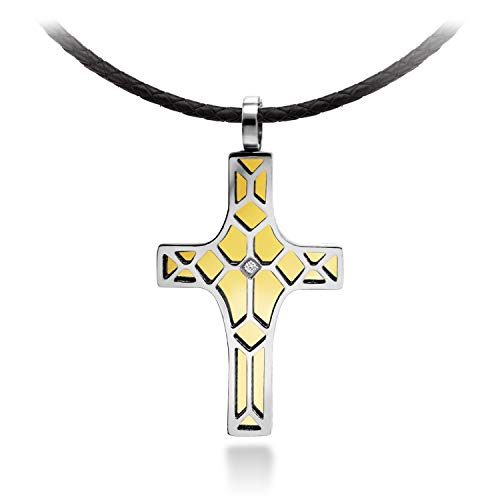 555Jewelry Edelstahl Kreuz Kruzifix Metallkette Halskette Herren Damen, Metall, NA von 555Jewelry