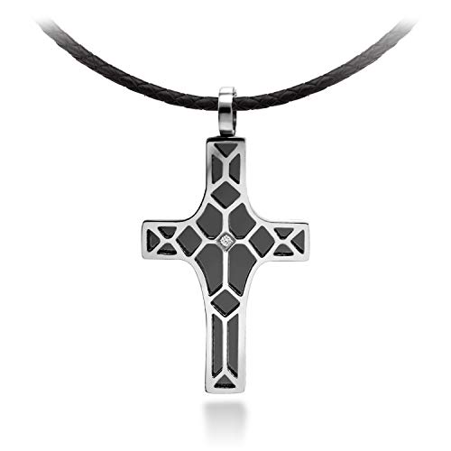 555Jewelry Edelstahl Kreuz Kruzifix Metallkette Halskette Herren Damen, Metall, NA von 555Jewelry