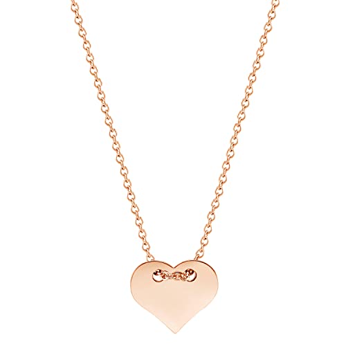 555Jewelry Zierliche Edelstahl-Halskette mit verschiebbarem Herz für Damen und Mädchen, Metall, nicht bekannt von 555Jewelry