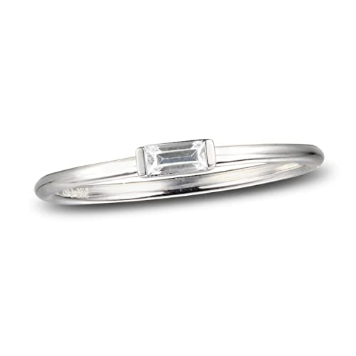 55Carat Erstellt-Cubic-Zirkon 925-Sterling-Silber Lünette Baguette Form Ring Handgefertigte Modeschmuck für Männer Frauen Geschenk Größe: p von 55Carat