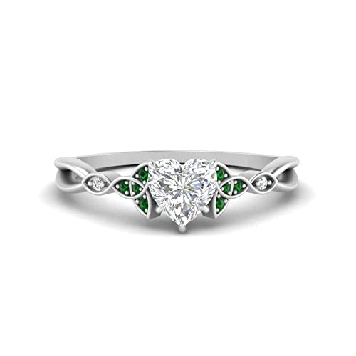 55Carat Keltischer Knoten gespaltener Diamantring Sterling Silber Erstellt smaragd Herz Zierliche Verlobungsringe Einstellung ebnen Größe 57 einfache Geschenke von 55Carat
