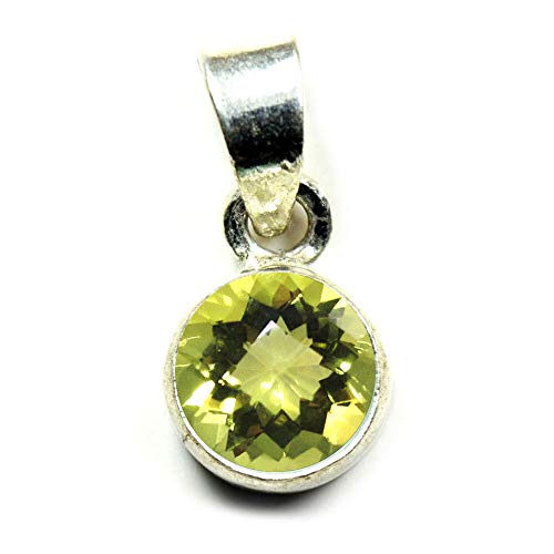 55Carat Wählen Sie Ihre Farbe: Natürliche Edelsteine in runder Form von 2 bis 10 Karat, einfacher Sterlingsilber-Anhänger, handgefertigt, 6 Carat, Edelstein, Malachit Tigerauge Citrin Onyx Topas von 55Carat