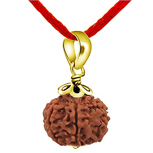 55Carat Natürlicher, laborzertifizierter Panch Mukhi FiveFace Nepali-Anhänger mit echter Rudraksha, vergoldet, für Männer und Frauen von 55Carat