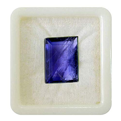55 Carat natürlicher Iolith, loser Edelstein, rechteckige Form, facettiert, Chakra-Heilung, Geburtsstein Dezember, Waage, Sternzeichen Schmuckherstellung, Kunst- und Bastelbedarf, 7 Karat von 55Carat