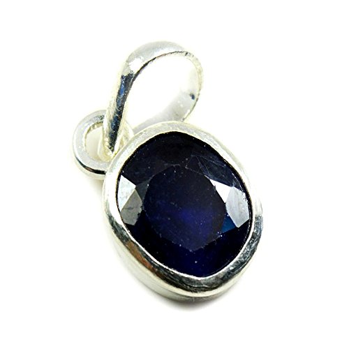 Echter blauer Shappire 925 Silber Charms für Frauen 6 Karat astrologischer ovaler Anhänger September Geburtsstein von 55Carat