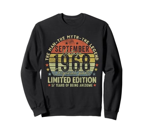 57th Birthday Gifts Vintage September 1968 57 Years Old Men Sweatshirt 57th Birthday Gifts Vintage September 1968 57 Years Old Men Sweatshirt von 57 Years Old Awesome Since September 1968 Birthday