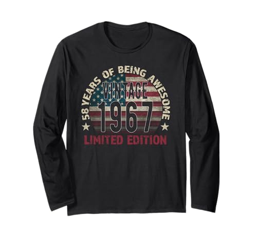 Geschenk zum 58. Geburtstag für Männer, Vintage, geboren 1967, 58 Jahre alt Langarmshirt von 58th birthday presents for men