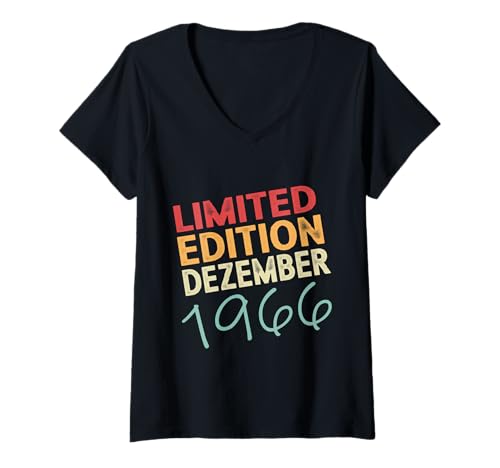 Damen 59. Geburtstag Mann 59 Jahre Limited Edition Dezember 1966 T-Shirt mit V-Ausschnitt Damen 59. Geburtstag Mann 59 Jahre Limited Edition Dezember 1966 T-Shirt mit V-Ausschnitt von 59. Geburtstag Limited Edition Dezember 1966