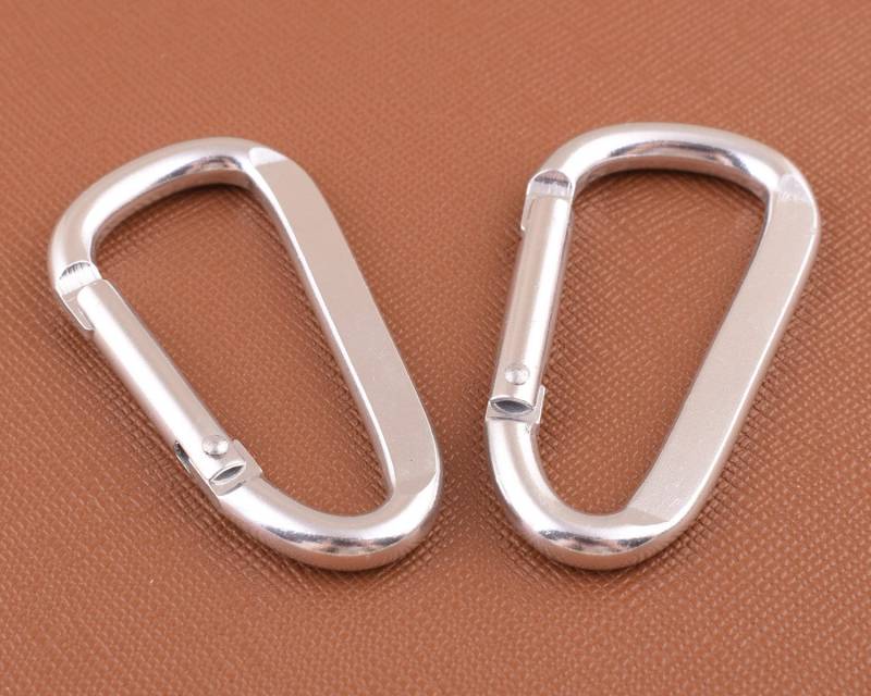 Silber Schlüsselanhänger Metall 40mm Karabiner Aluminium Karabiner, Camp Snap Haken Clips von 5AHachiHouses