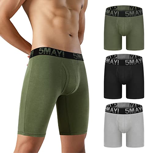 5Mayi 9inch Boxershorts Herren Baumwolle Unterhosen Männer Lange Unterwäsche Herren von 5Mayi