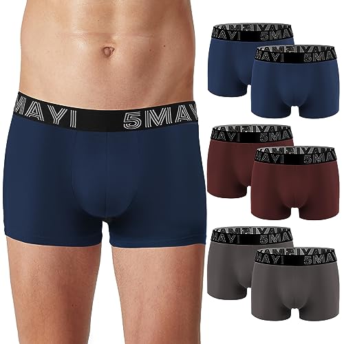 5Mayi Boxershorts Herren 6er Pack Baumwolle Unterhosen Männer Unterwäsche Herren Retroshorts (Gr.S-2XL) von 5Mayi