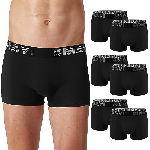 5Mayi Boxershorts Herren 6er Pack Baumwolle Unterhosen Männer Unterwäsche Herren Retroshorts (Gr.S-2XL) von 5Mayi