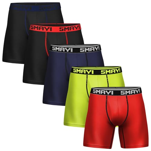 5Mayi Sport Boxershorts Herren Unterhosen Männer Polyester 5er Pack S,B: 5er Pack Mehrfarbig von 5Mayi