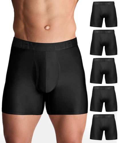 5Mayi Sport Boxershorts Herren Unterhosen Männer Polyester 5er Pack XXL,A: 5er Pack Schwarz von 5Mayi