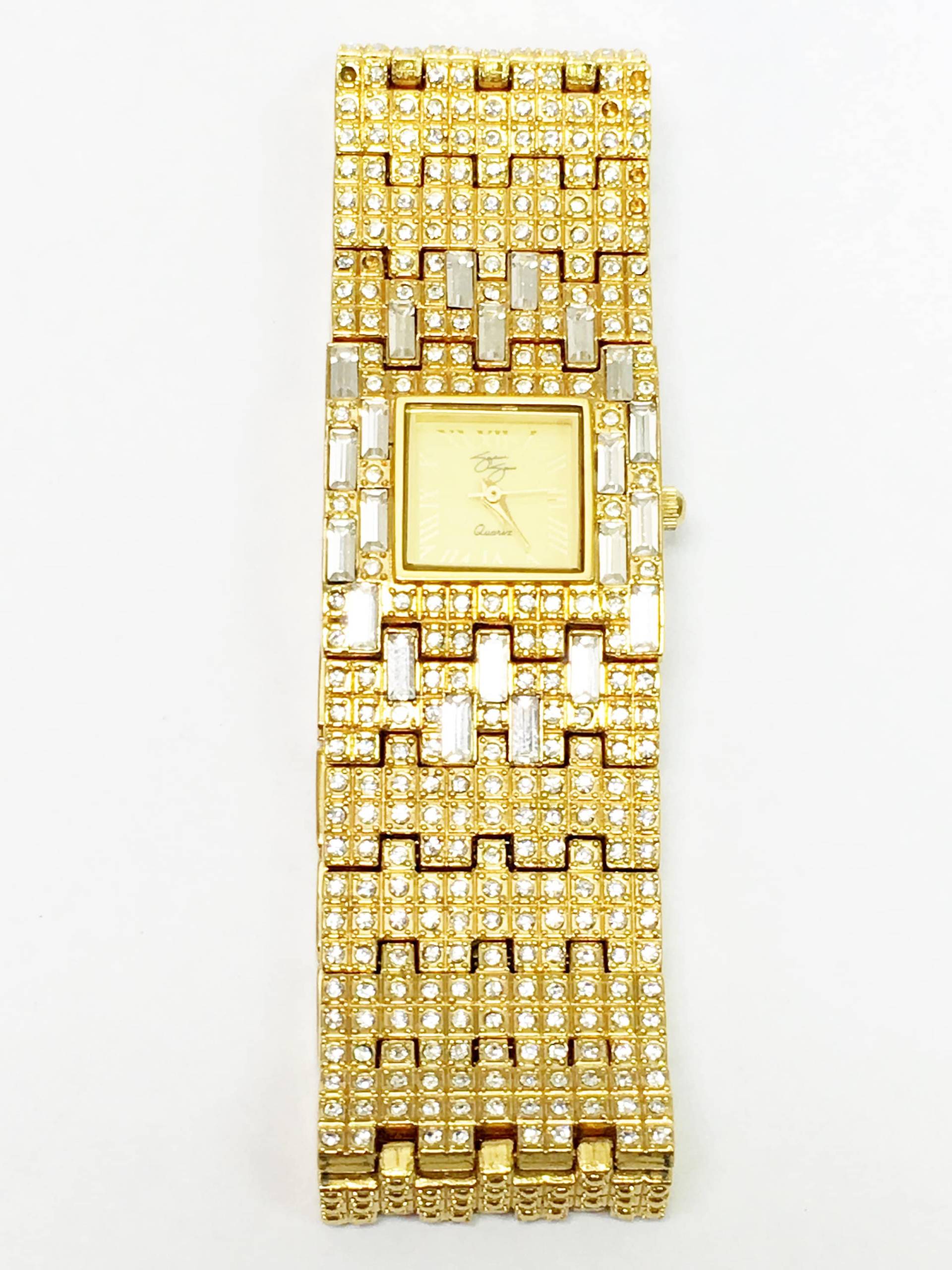 Goldfarbene Armbanduhr Mit Zirkonias von 5goldenthings