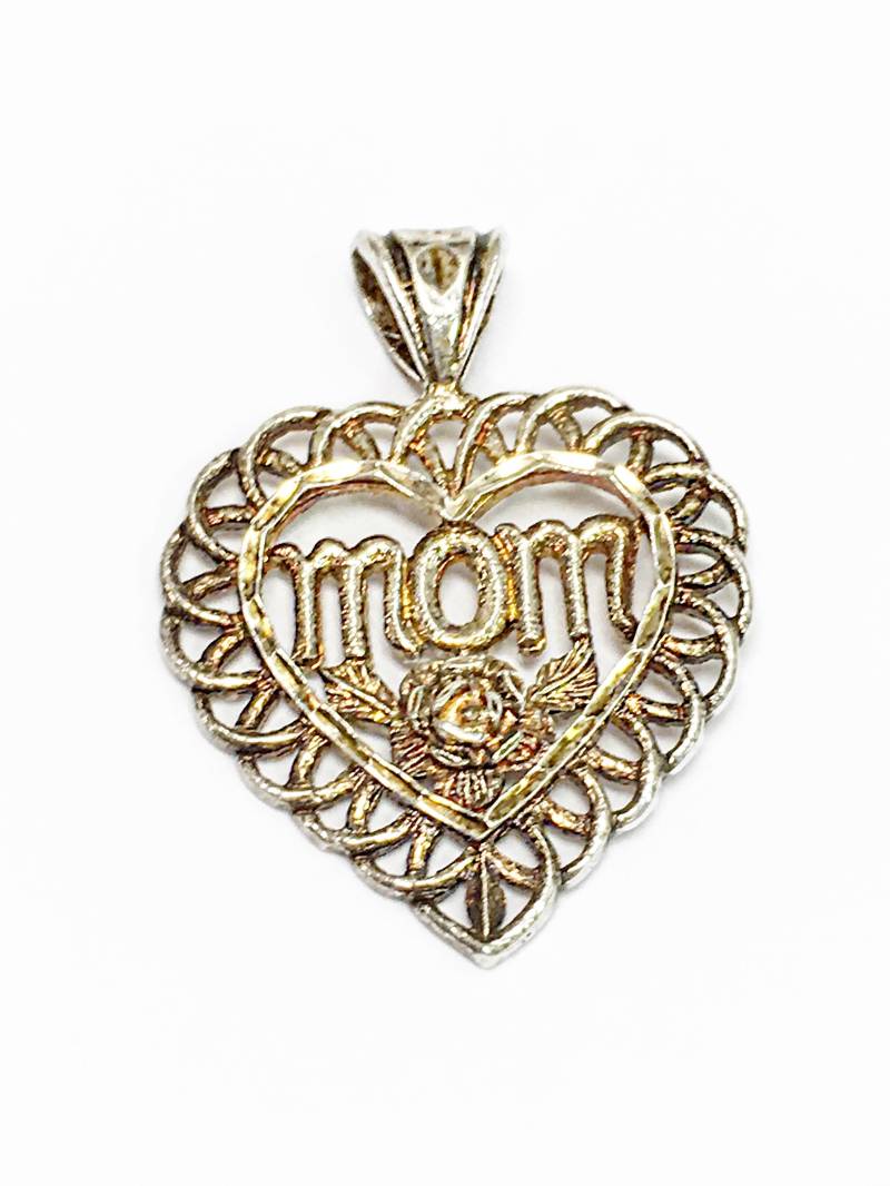 sterling Silber Herz Mom Anhänger von 5goldenthings