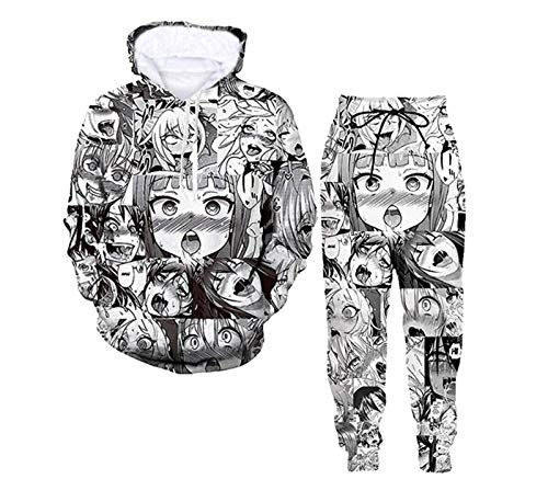 5husihai A-heg-ao Unisex Lebensechte 3D Druck Anime Hoodie Sweatpants Zweiteiliger Anzug Klein von 5husihai