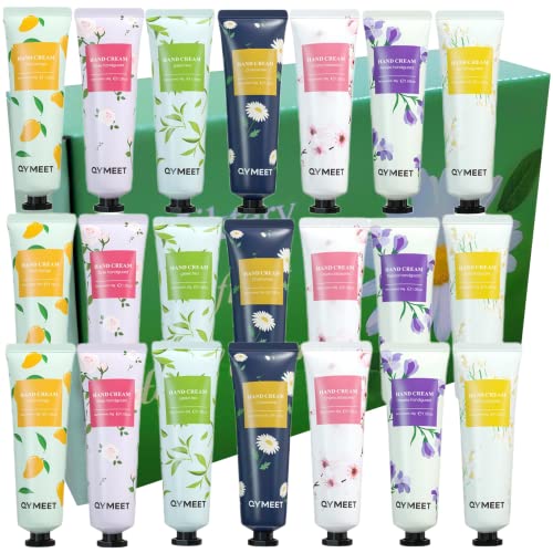 21 Pack Handcreme Damen Geschenkset, Handlotion Muttertag Weihnachten Geburtstagsgeschenke, Extra Feuchtigkeitsspendende Creme Strumpffüller für Frauen Mutter Freundin Frau mit 7 Düften von 5iktery