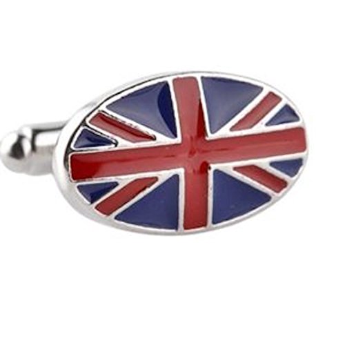 5starwarehouse® Manschettenknöpfe Union Jack in Karte Geschenkbox Manschettenknöpfe Schmuck Lustig Büro Weihnachten Party Weihnachtsmann Geschenk für Ihn Strumpffüller von 5starwarehouse