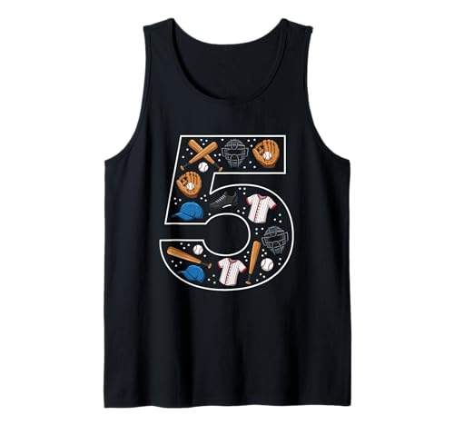 5. Geburtstag 5 Jahre alt Baseball Jungen Mädchen Baseball Tank Top von 5th Birthday 5 Year Old Baseball Boys Girls