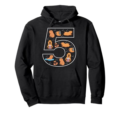 5. Geburtstag 5 Jahre alt Capybara Jungen Mädchen Tier Pullover Hoodie von 5th Birthday 5 Year Old Capybara Boys Girls