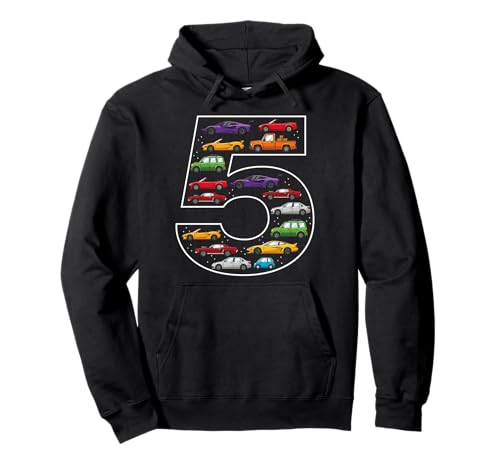 5. Geburtstag 5 Jahre alte Autos Jungen Mädchen Rennen Pullover Hoodie von 5th Birthday 5 Year Old Cars Boys Girls