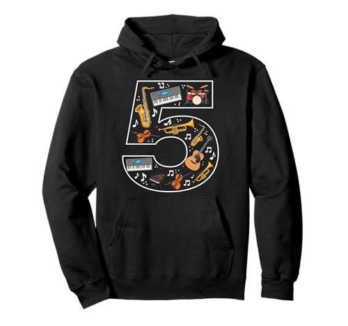 Musikband für Jungen und Mädchen, 5. Geburtstag Pullover Hoodie von 5th Birthday 5 Year Old Music Boys Girls