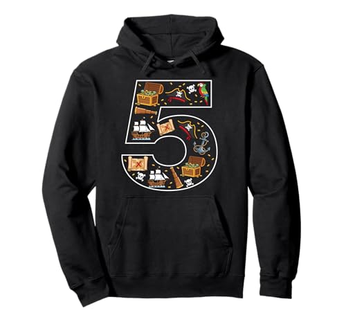 5. Geburtstag 5 Jahre alt Pirat Jungen Mädchen Schädel Pullover Hoodie von 5th Birthday 5 Year Old Pirate Boys Girls
