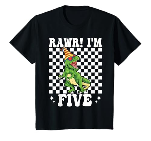 Kinder Rawr I'm 5 5th Birthday T Rex Dinosaurier Party Geschenke für Jungen T-Shirt Kinder Rawr I'm 5 5th Birthday T Rex Dinosaurier Party Geschenke für Jungen T-Shirt von 5th Birthday T Rex Dinosaur Birthday Gifts
