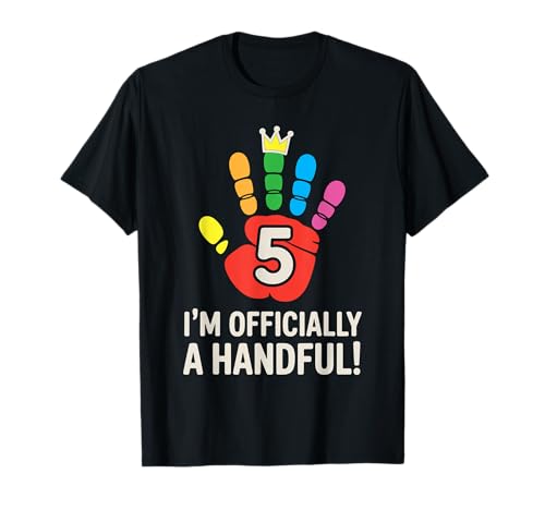 Funny I'm Officially A Handful 5th Birthday Kids Boys Girls T-Shirt Funny I'm Officially A Handful 5th Birthday Kids Boys Girls T-Shirt von 5th Birthday Vibes Tees